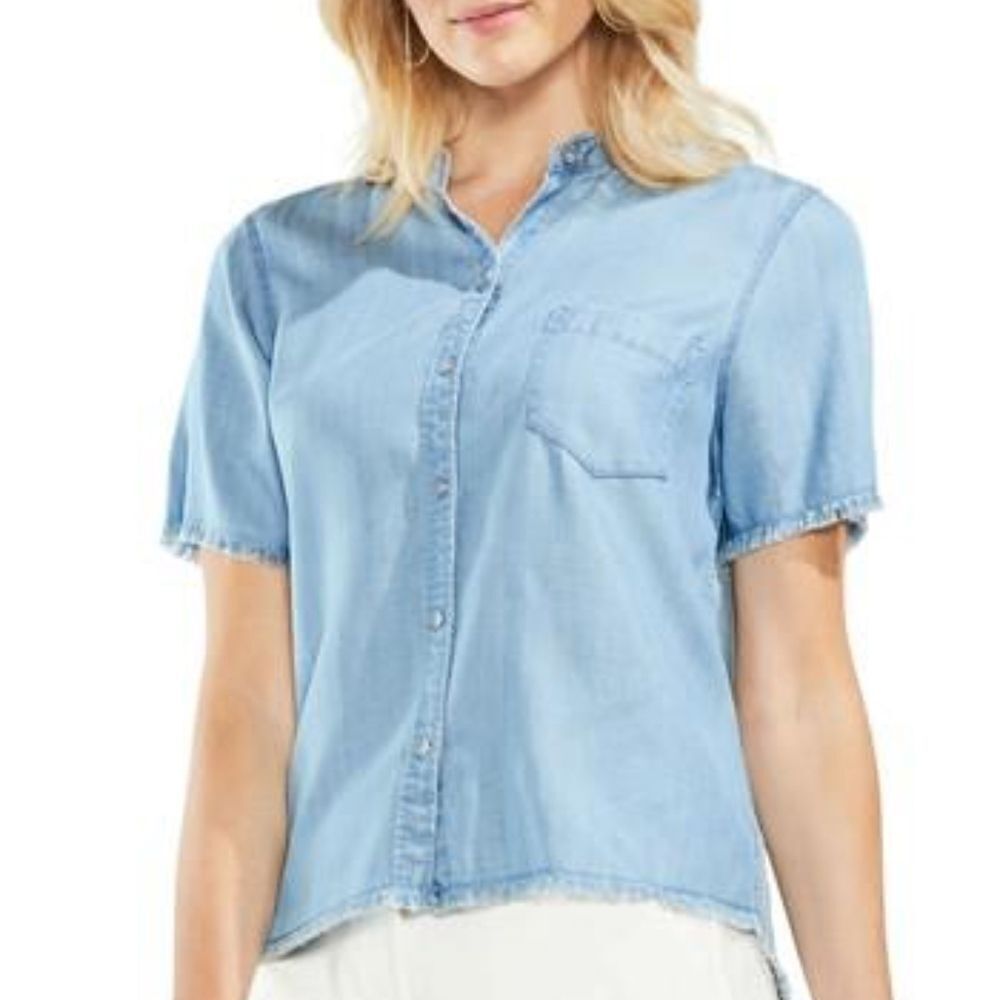 Vince Camuto | Frayed Chambray Shirt